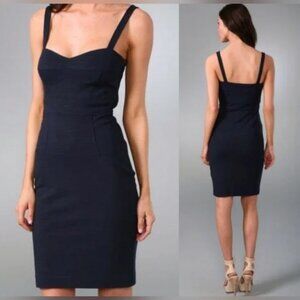 Diane Von Furstenberg Slippery‎ Bodycon Navy Dress